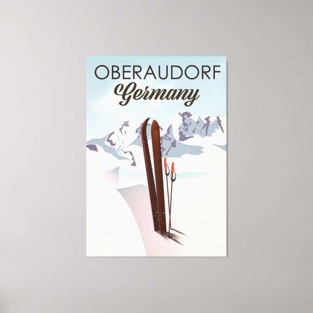 Oberaudorf Germany ski poster Canvas Print (Front)