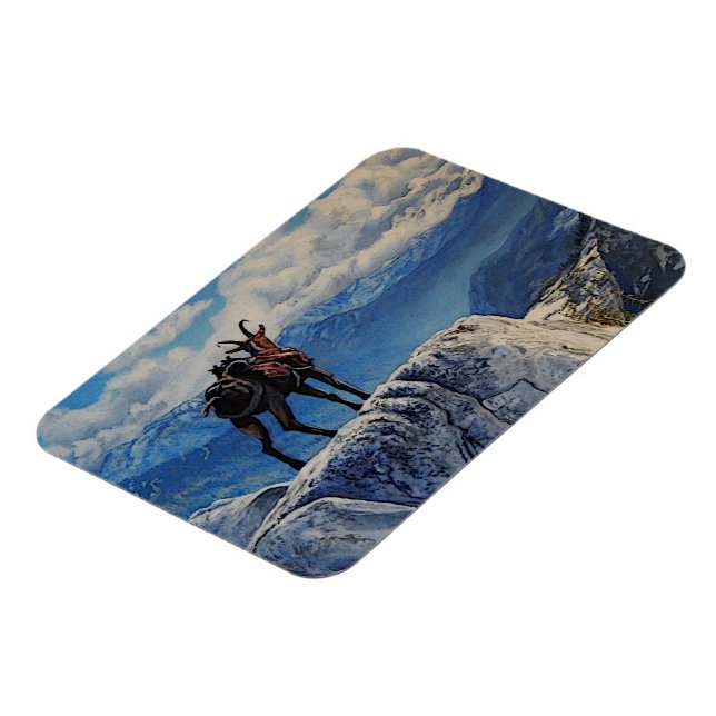 Oberhalsi, pack goat in the mountains magnet (Left Side)