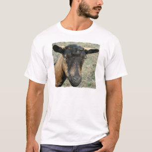 Oberhasli brown goat head shot in colour T-Shirt