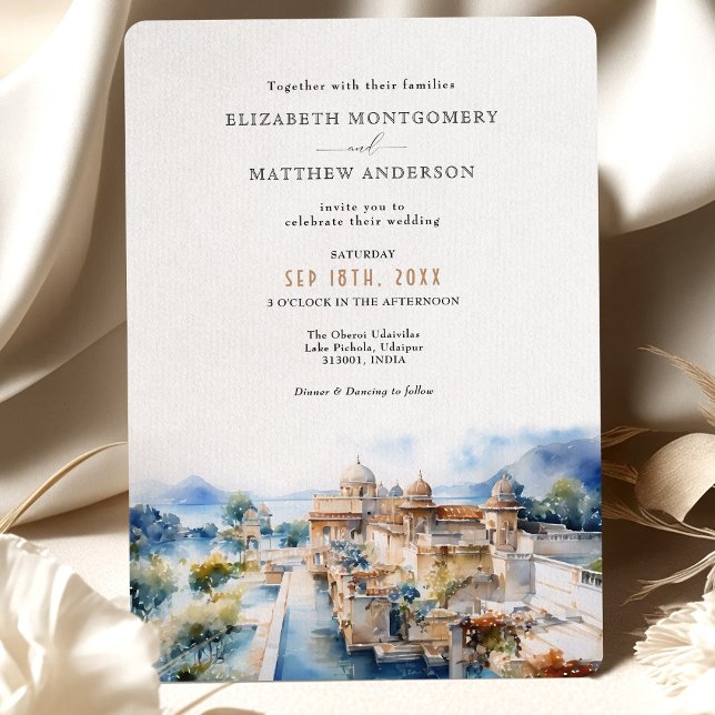  Oberoi Udaivilas Lake Pichola India Wedding Invitation (Creator Uploaded)