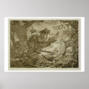 Oberon and Titania (engraving) Poster