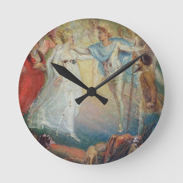 Oberon and Titania from 'A Midsummer Night's Dream Round Clock (Front)