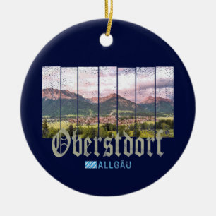 Oberstdorf Allgäu Vintage Bavaria Germany Souvenir Ceramic Tree Decoration