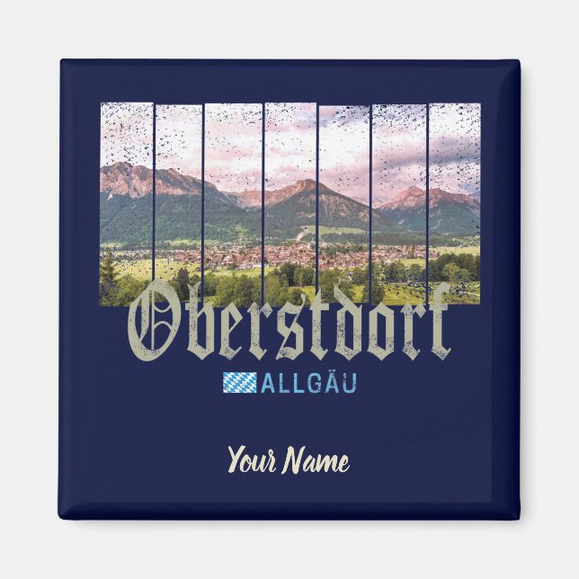 Oberstdorf Allgäu Vintage Bavaria Germany Souvenir Magnet (Front)