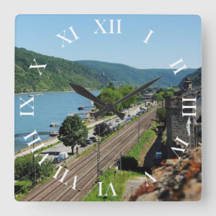 Oberweser am Rhein Square Wall Clock