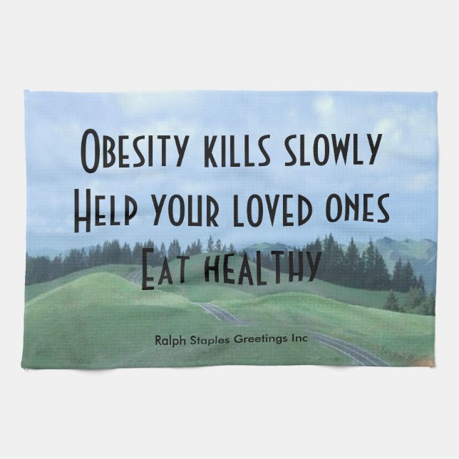 Obese Tea Towel (Horizontal)