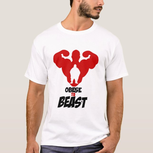Obese To Beast Fitness Power To The People T-Shirt (Front)