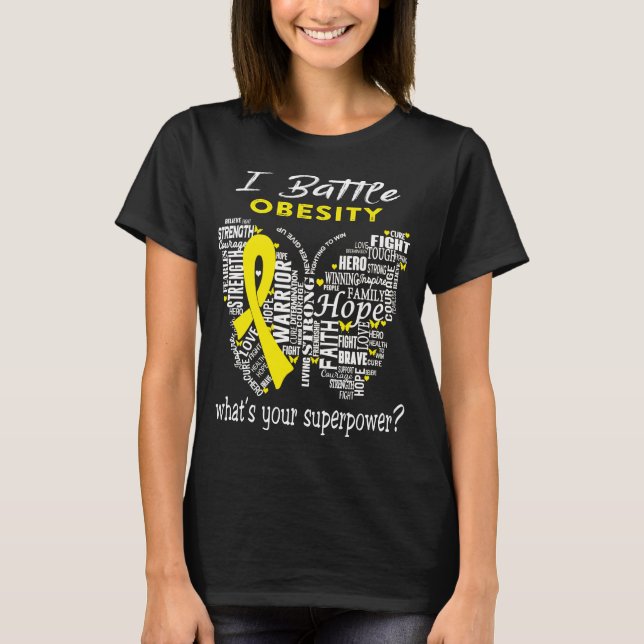 Obesity Awareness Month Ribbon Gifts T-Shirt (Front)