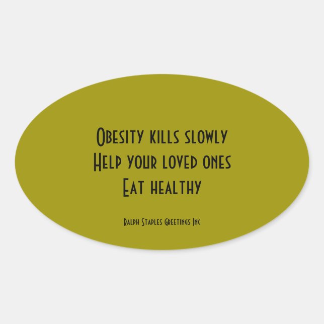 Obesity Oval Sticker (Front)