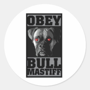 OBEY! BULLMASTIFF CLASSIC ROUND STICKER