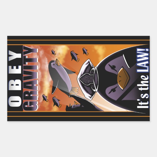 Obey Gravity Rectangular Sticker (Front)