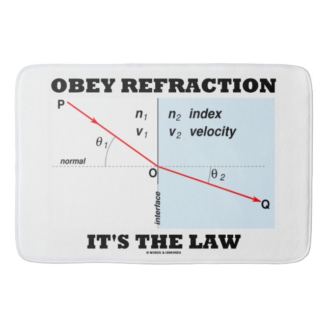 Obey Refraction It's The Law Physics Geek Humour Bath Mat (Front)