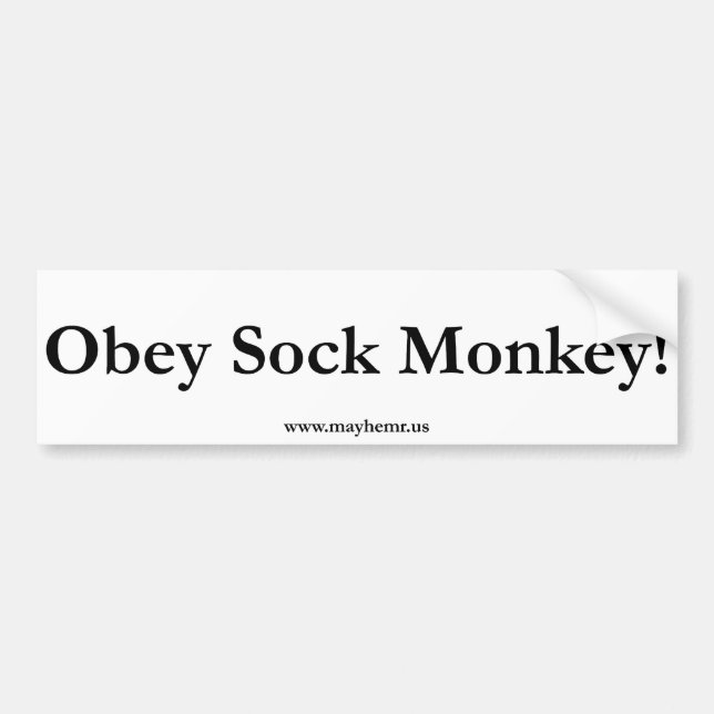 Obey Sock Monkey Bumper Sticker (Front)