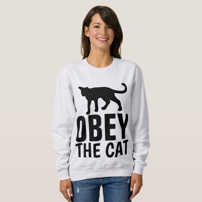 OBEY THE CAT, Funny T-shirts (Front Full)