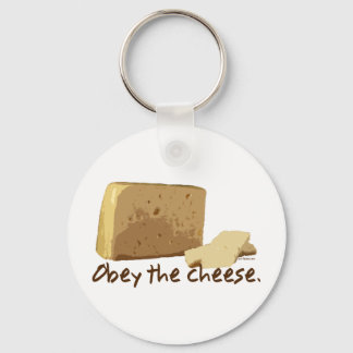 Obey the Cheese Key Ring