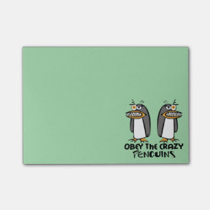 Obey the crazy Penguins Graphic Design Post-it Notes