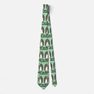 Obey the crazy Penguins Graphic Design Tie