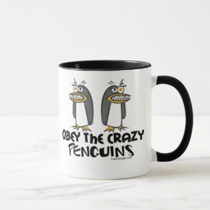 Obey The Crazy Penguins Mugs - Customised