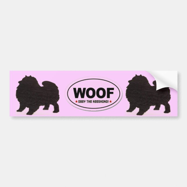 Obey the Keeshond Silhouette Bumper Sticker (Front)