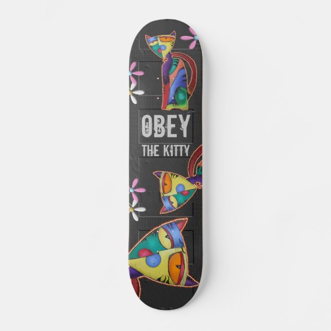 Obey The Kitty Skateboard (Front)