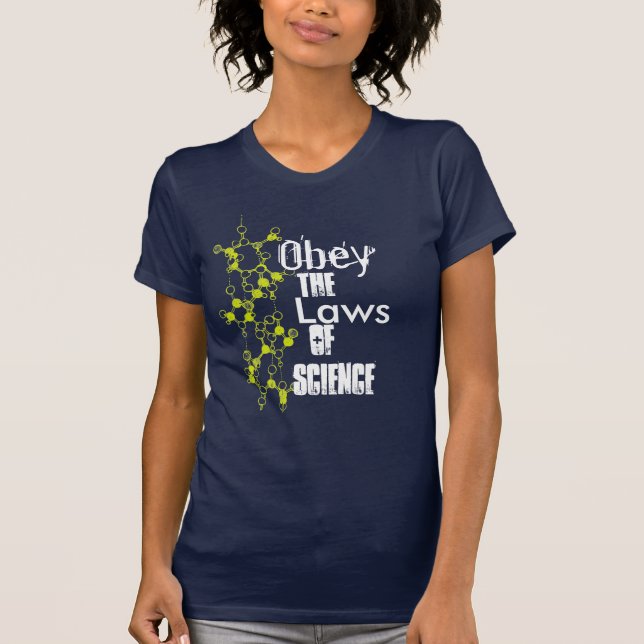 Obey the Laws of Science Molecule Black Shirt (Front)
