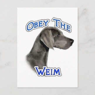 Obey the Weimaraner Postcard