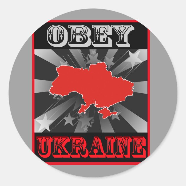 Obey Ukraine Classic Round Sticker (Front)
