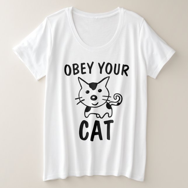 OBEY YOUR CAT, Funny T-Shirts (Design Front)