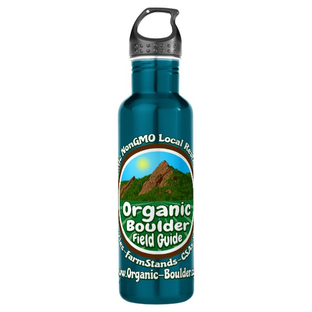 OBFG Logo Stainless Steel 24oz Blue Water Bottle (Front)