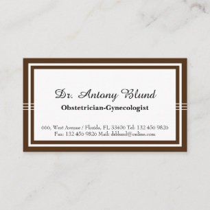OBGYN Doctor Obstetrician Gynaecologist Elegant Business Card