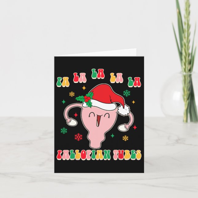 Obgyn Midwife Doula Christmas Fa La La La La Fallo Card (Front)