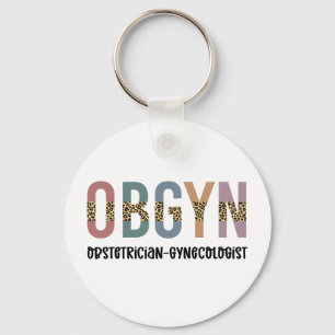 OBGYN Obstetrician Gynaecologist Leopard Print Key Ring