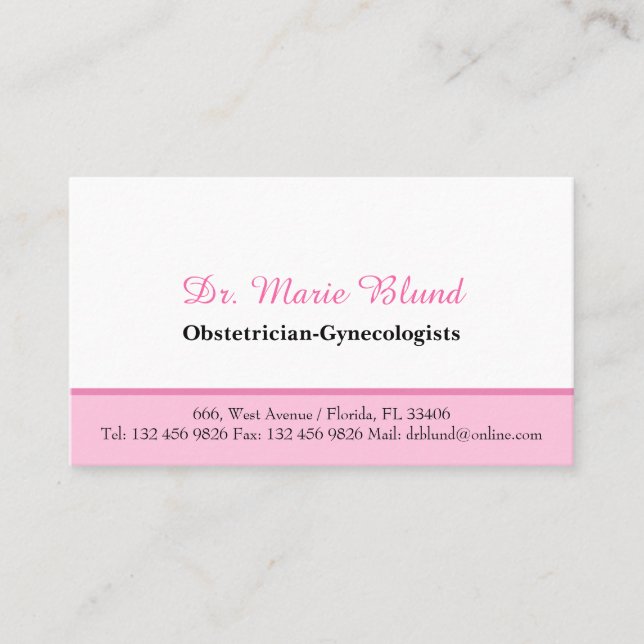 OBGYN Obstetrician Gynaecologists Doctor Physician Business Card (Front)