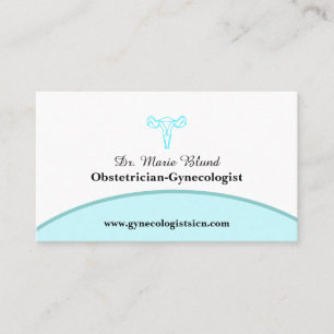 OBGYN Teal Modern Elegant w/ QR code Calling Card