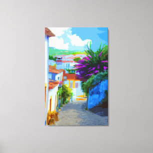 Obidos Flowers, Portugal Canvas Print