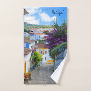 Obidos Flowers, Portugal Hand Towel