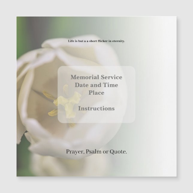 Obituary, Funeral Invitation (Front)