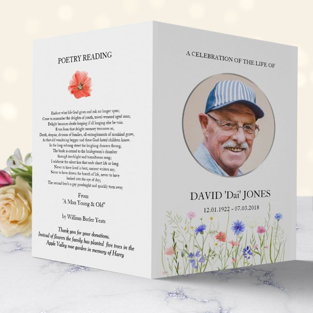 Obituary Program, Coloured Wildflowers Flyer (Creator Uploaded)