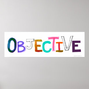 Objective word art rational fair legal unbiased poster