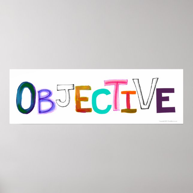 Objective word art rational fair legal unbiased poster (Front)