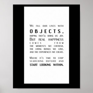 Objects Vs. Inner Joy A Shift In Perspective Poster