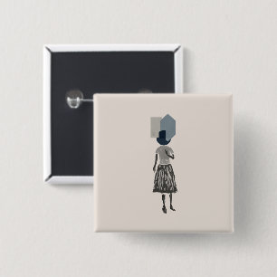 objet_14_une femme_1 15 cm square badge