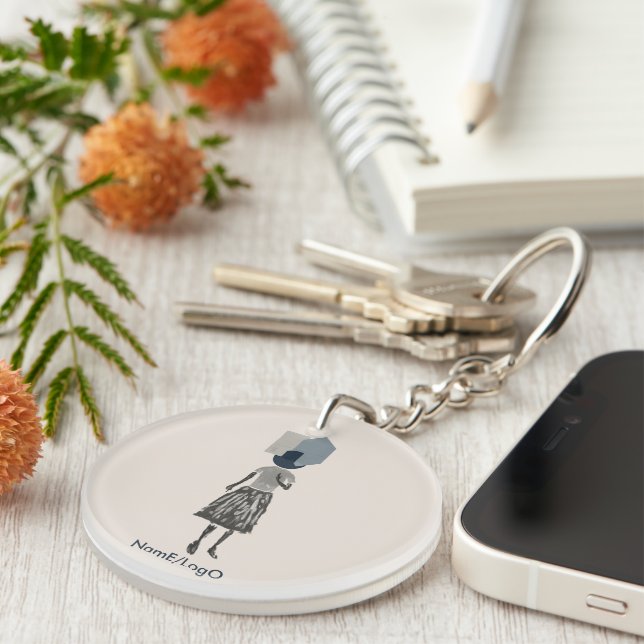 objet_14_une femme_1 acrylic key ring (Front Right)