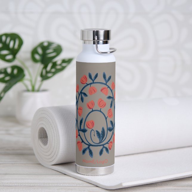 objet_17_a swan in flowers water bottle (Yoga)