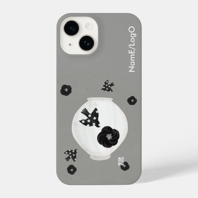 objet_22_camellia,bird and pottery iPhone case (Back)