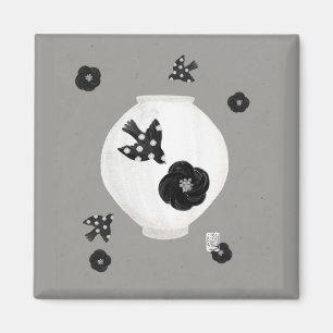 objet_22_camellia,bird and pottery magnet