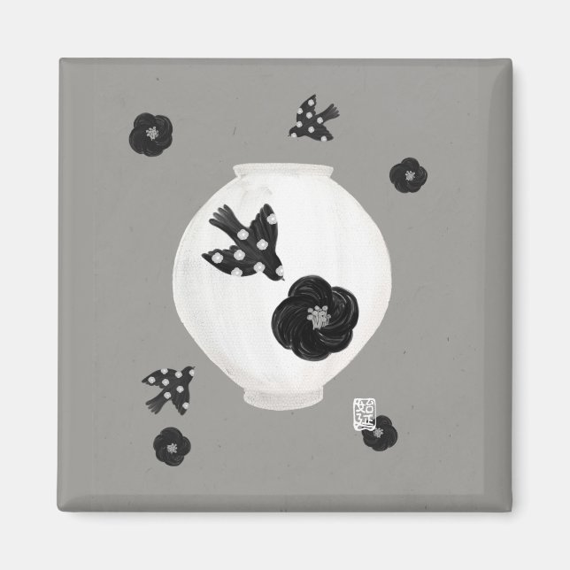 objet_22_camellia,bird and pottery magnet (Front)