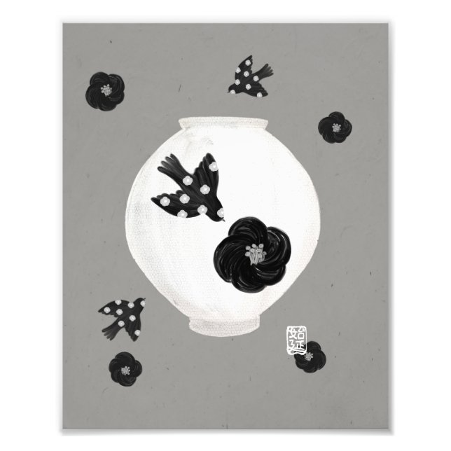 objet_22_camellia,bird and pottery photo print (Front)