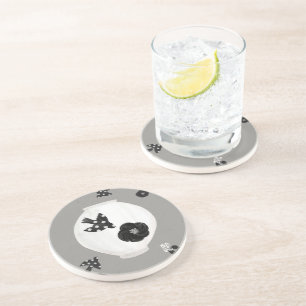 objet_22_camellia,bird and pottery sandstone coaster