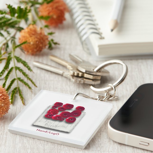 objet_4_variations on the ruby acrylic key ring (Front Right)